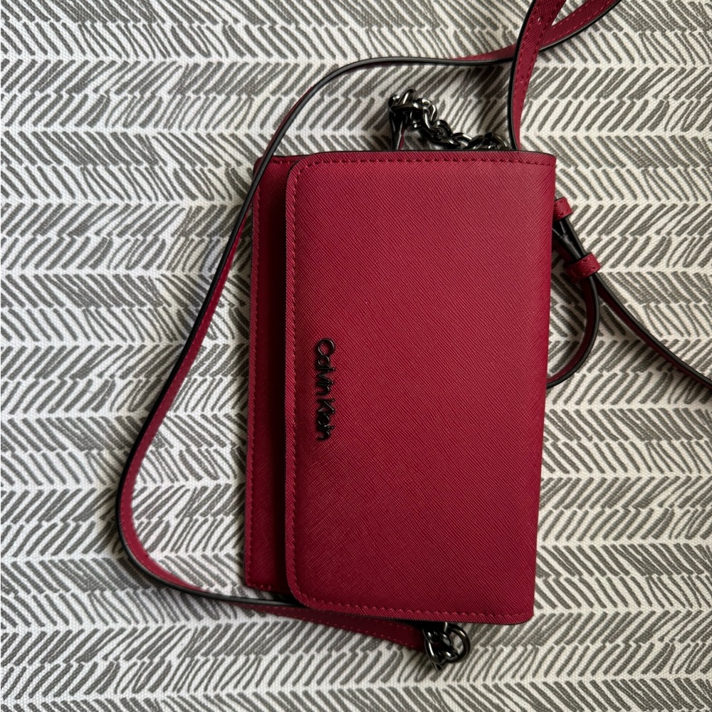 Calvin Klein Red Crossbody Wallet